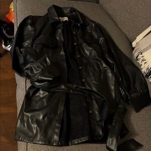Vibrant Black Faux Leather Jacket